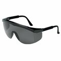 Mcr Safety Glasses, SS1 Black Frame, Gray Lens, 12PK SS112